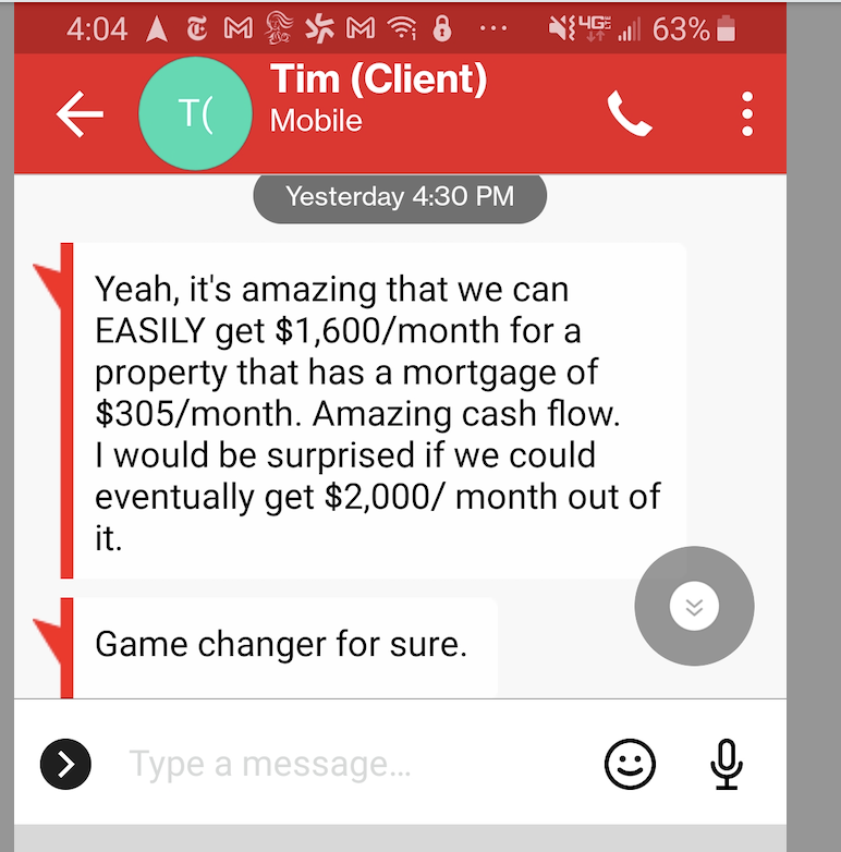 Screenshot of Tim testimonial